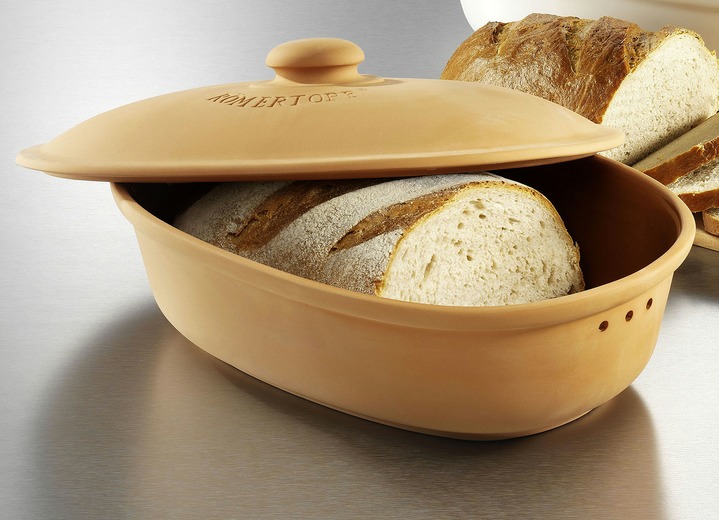 - Römertopf Brottopf aus atmungsaktivem Ton, in Farbe TERRACOTTA