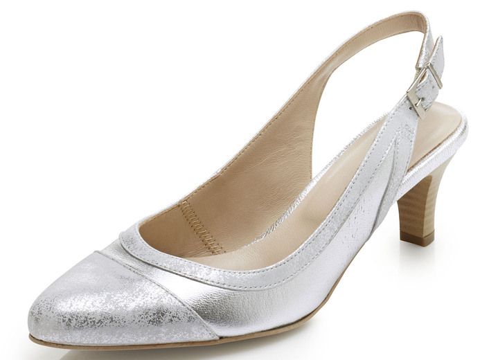 - ELENA EDEN Sling-Pumps in edler Form, in Größe 036 bis 042, in Farbe SILBER