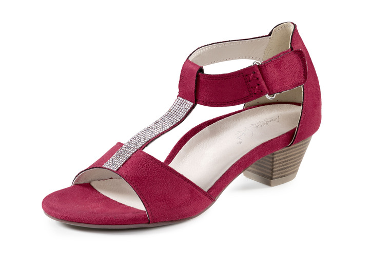Sandaletten & Pantoletten - Andrea Conti, schicke Damen-Sandaletten, mit Klettspange, in Größe 036 bis 042, in Farbe ROT Ansicht 1