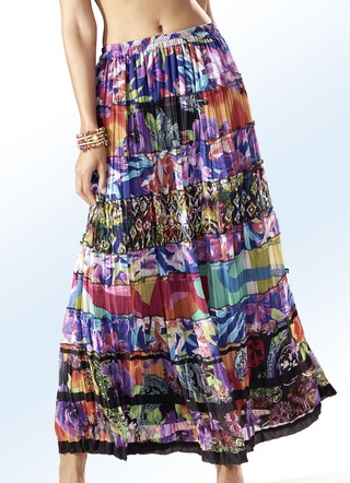 Stufenrock aus Chiffon-Crinkle