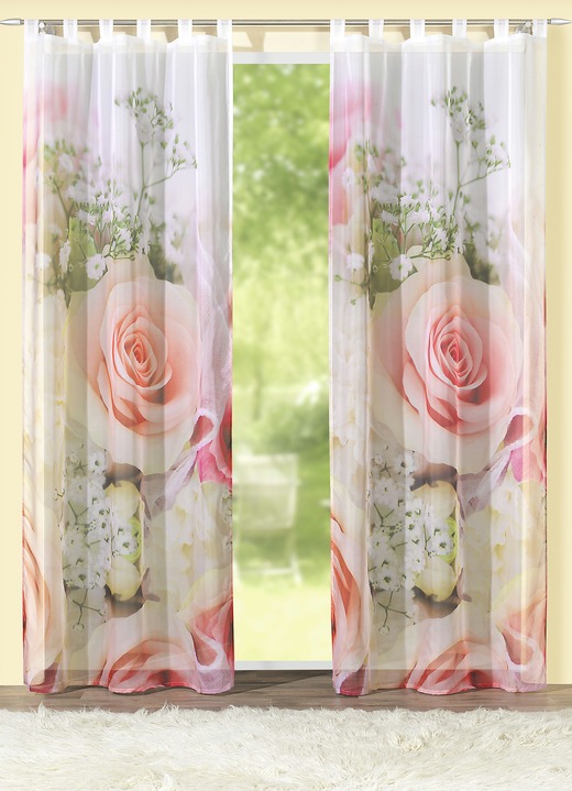 Modern - Fensterdekoration mit farbbrillantem Digitaldruck, in Größe 365 (H145xB120 cm) bis 572 (H245xB120 cm), in Farbe , in Ausführung mit Schlaufen