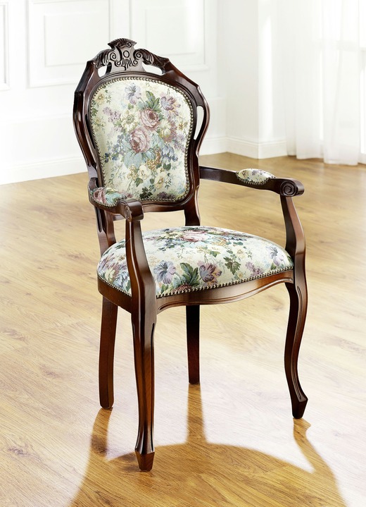 Stühle & Sitzbänke - Elegante Esszimmer Stühle oder Sessel, in Farbe NUSS, in Ausführung Sessel Ansicht 1