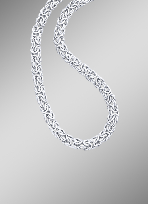 Halsketten - Elegante Garnitur aus Silber 925/- fein im Königsketten-Design, in Farbe , in Ausführung Halskette, 45 cm lang Ansicht 1