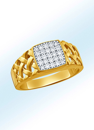 Schicker Herrenring mit echt Weißtopas
