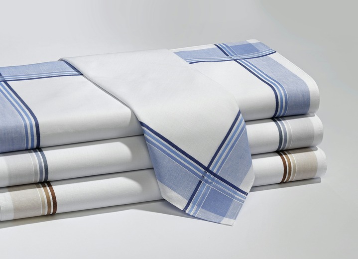 - Herrentaschentücher, in Größe 100 (4er-Pack) bis 200 (8er-Pack), in Farbe