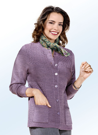 Strickjacke mit Strukturmix
