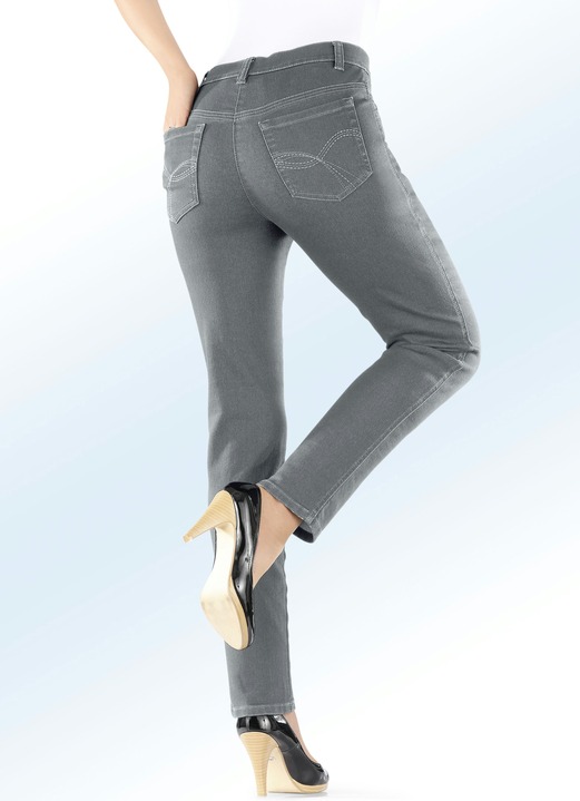 Hosen mit Knopf- und Reißverschluss - Power-Stretch-Jeans, in Größe 017 bis 092, in Farbe GRAU Ansicht 1