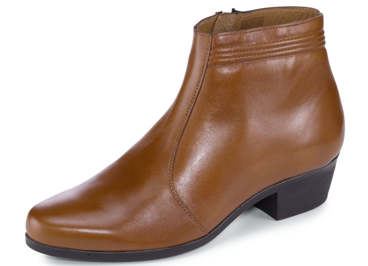 Stiefeletten - Stiefelette mit Innenreißverschluss , in Größe 040 bis 046, in Farbe COGNAC Ansicht 1