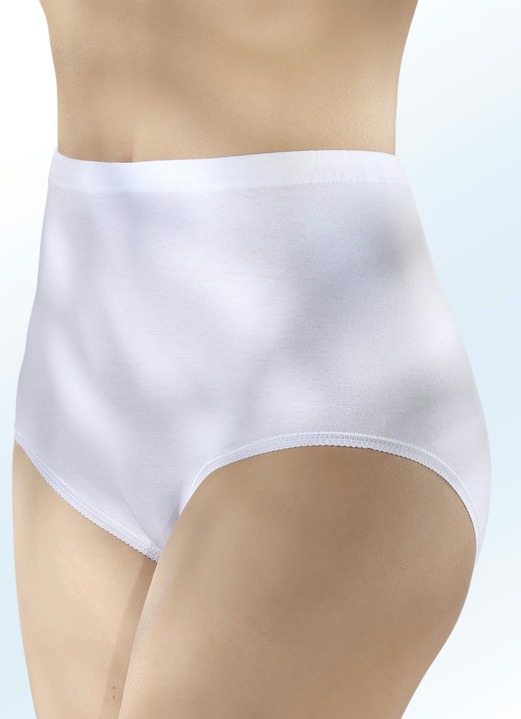 Slips - Fünferpack Slips mit auswechselbarem Gummizug, in Größe 038 bis 056, in Farbe WEISS Ansicht 1