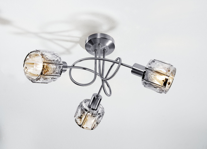 Lampen & Leuchten - LED-Leuchte aus Metall, in Farbe EDELSTAHL, in Ausführung LED-Deckenleuchte, 3-flammig Ansicht 1