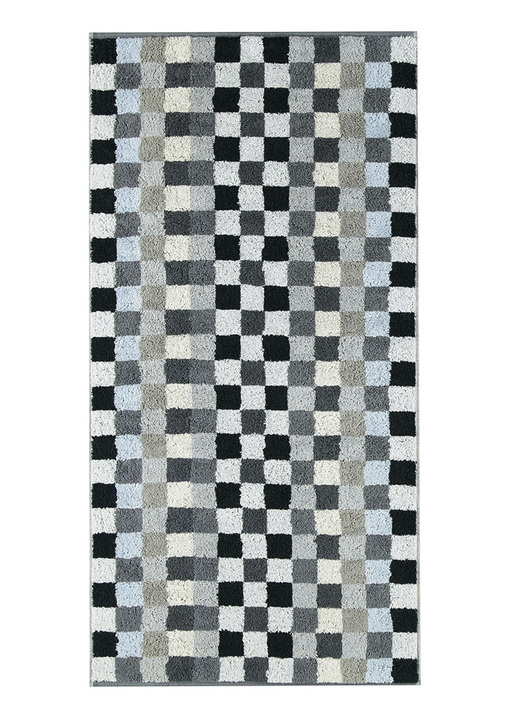 Heimtextilien - Frottier-Serie aus dem Hause Cawö, in Größe 200 (1 Handtuch, 50/100 cm) bis 204 (1 Duschtuch, 70/140 cm), in Farbe ANTHRAZIT, in Ausführung Karo Ansicht 1