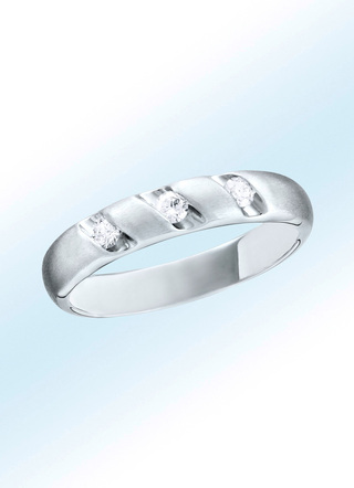 Platin Damenring mit 3 lupenreinen Brillanten