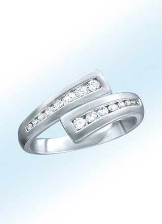 Platin Damenring mit lupenreinen Brillanten