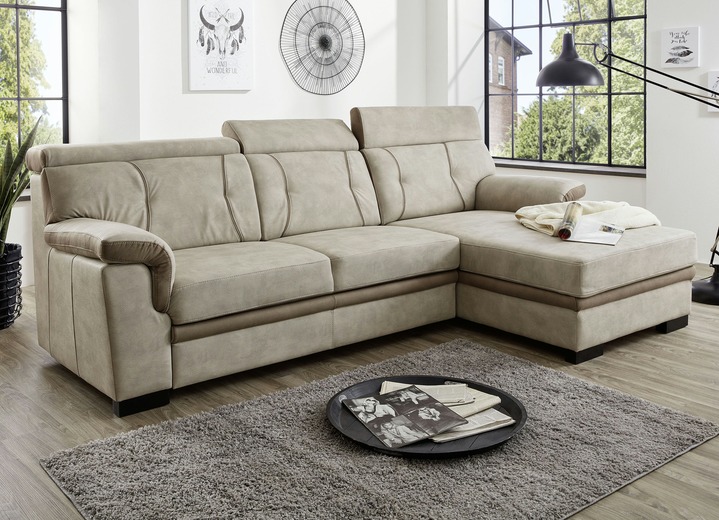 Polsterecken - Polsterecke mit Bettfunktion, in Farbe BEIGE-BRAUN Ansicht 1