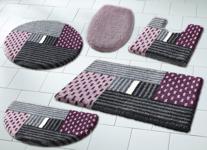 SALE % - Supersofte Badgarnitur, in Größe 102 (Teppich, 60/100 cm) bis 109 (Hänge-WC-Vorleger, 50/ 50 cm), in Farbe BEERE