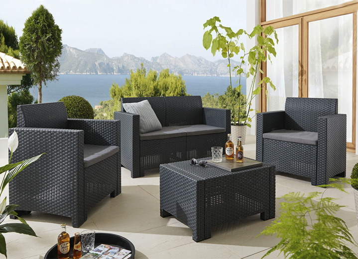 Möbel-Lounge-Set Nebraska in Flecht-Optik - Gartenmöbel ...
