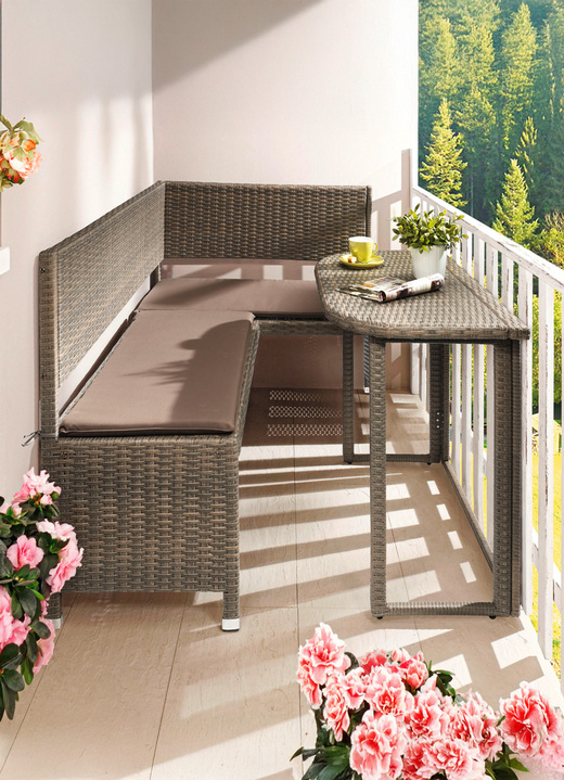 Garten - Platzsparende Balkonmöbel-Serie, in Farbe GRAU, in Ausführung Klapptisch Ansicht 1