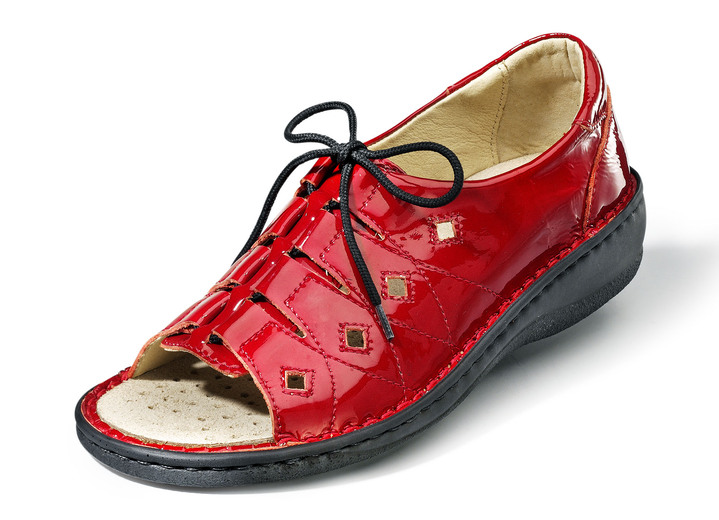 Gesunder Fuß - Sandalette aus Lackleder, in Größe 036 bis 042, in Farbe ROT Ansicht 1