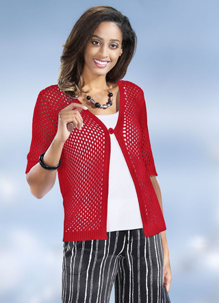 Strickjacke in Netzmuster