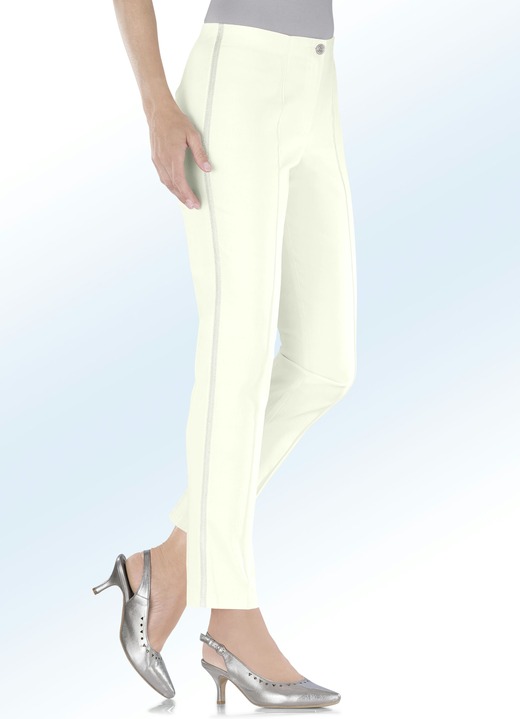 Hosen - Hose mit effektvollem Zierband, in Größe 017 bis 052, in Farbe ECRU Ansicht 1