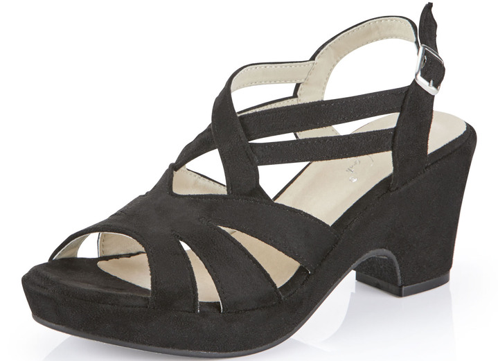 Sandaletten & Pantoletten - Andrea Conti Sandalette mit Keilabsatz , in Größe 035 bis 041, in Farbe SCHWARZ Ansicht 1