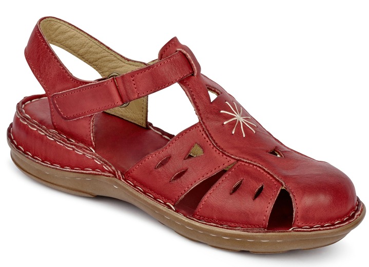 Sandaletten & Pantoletten - Gemini Sandale aus schattiertem Rind-Nappaleder, in Größe 036 bis 042, in Farbe ROT