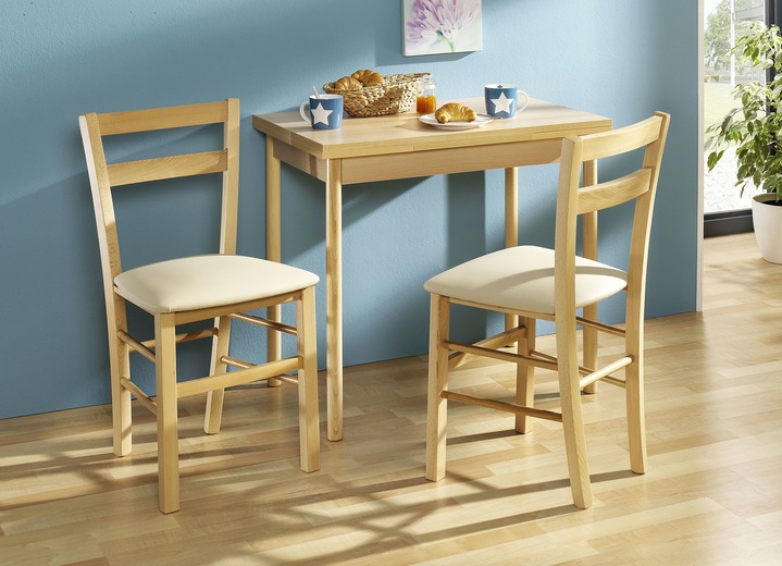- Esszimmermöbel in verschiedenen Ausführungen, in Farbe WEISS-CREME, in Ausführung Essgruppe, 3-teilig