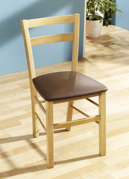 Stühle & Sitzbänke - Esszimmerstühle, 2er-Set, aus massiver Buche, in Farbe NATUR-BRAUN Ansicht 1