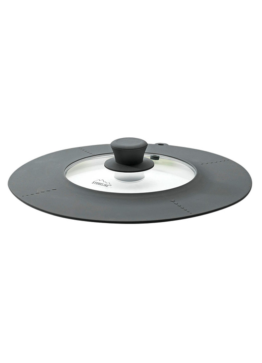 Töpfe & Pfannen - Universal-Glasdeckel mit Dampfablassventil, in Farbe SCHWARZ