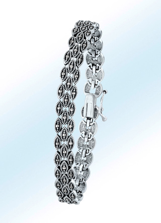 Armband mit echt Markasit, im Antik-Finish