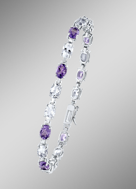 - Armband mit Amethyst und Weisstopas, in Farbe  Ansicht 1