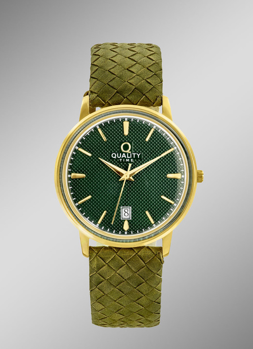 Quality Time - Quartz-Herrenuhr mit vergoldetem Metallgehäuse, in Farbe  Ansicht 1