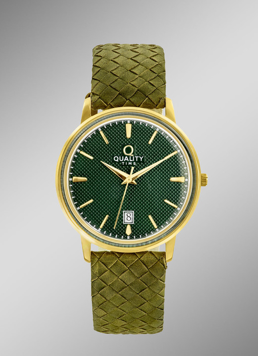 - Quartz-Herrenuhr mit vergoldetem Metallgehäuse, in Farbe  Ansicht 1