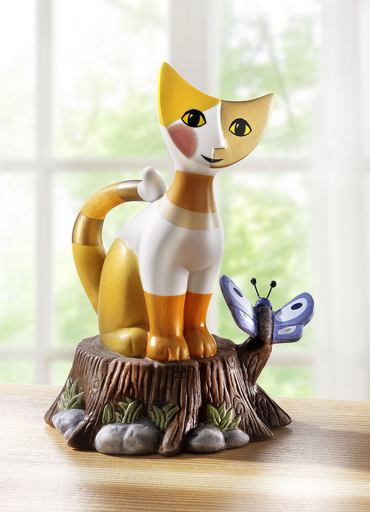 - Katze auf Baumstamm von der Künstlerin Rosina Wachtmeister, in Farbe BUNT