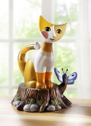 Katze auf Baumstamm von der Künstlerin Rosina Wachtmeister