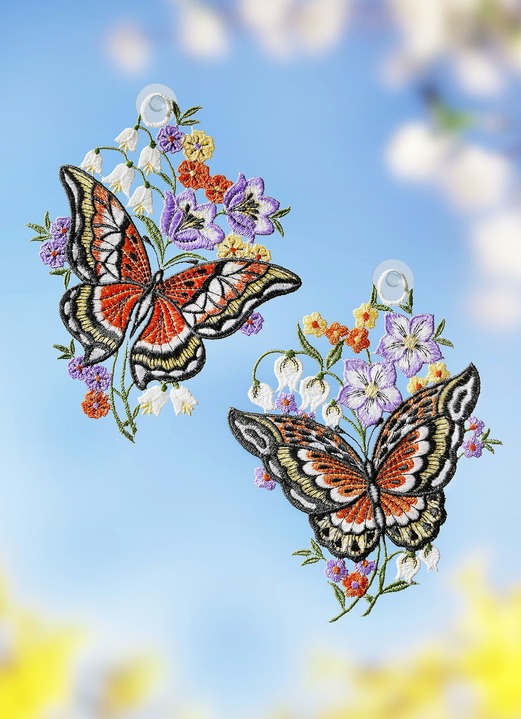 Fensterbilder - Fensterbild Schmetterlinge, 2er-Set, in Farbe BUNT