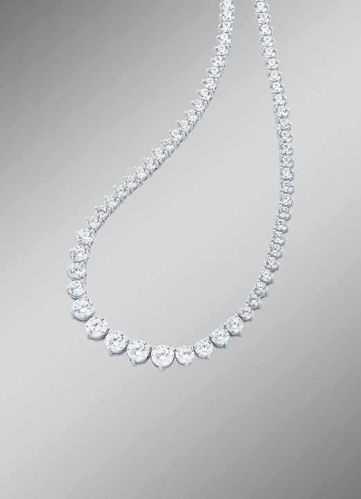 Halsketten - Halskette mit funkelnden synth. Zirkonia, in Farbe  Ansicht 1
