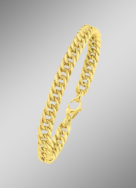 Halsketten - Halskette oder Armband in Panzerketten-Gliederung, in Farbe , in Ausführung Halskette, Länge 45 cm Ansicht 1