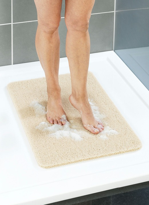 Badhilfen - Wellness Fußmatte: Füße waschen – ohne Bücken, in Farbe BEIGE, in Ausführung Maße: ca. 50x80 cm Ansicht 1