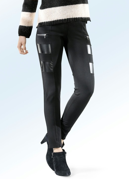 - Leggings im Materialmix, in Farbe SCHWARZ Ansicht 1