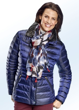 Jacke abnehmbarem Kunstpelz-Besatz