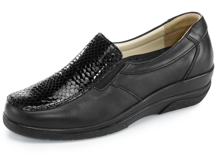 - Gemini Slipper mit exotischer Reptilprägung, in Größe 036 bis 042, in Farbe SCHWARZ Ansicht 1