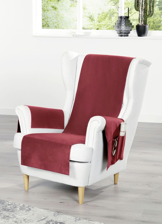 Decken - Tierfreundliche Schutzdecken für Sessel und Sofa, in Größe 100 (Auflage, 50x 90 cm) bis 865 (2 Armlehnenschoner, 38x 55 cm), in Farbe BORDEAUX