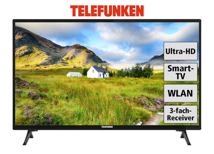 - Telefunken Ultra-HD-LED-Fernseher, in Farbe SCHWARZ Ansicht 1