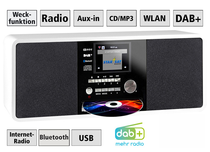 Nostalgiegeräte - Imperial Dabman i200CD Digital-Radio mit CD, in Farbe WEISS Ansicht 1