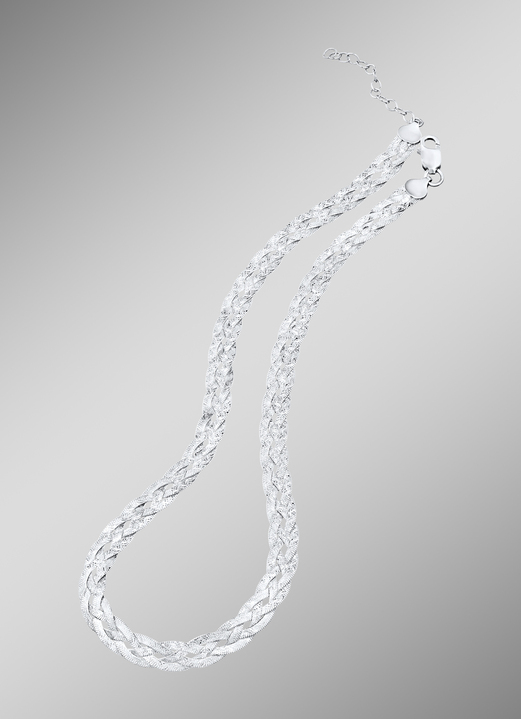 Halsketten - Diamantierte Zopf-Geflechtkette, in Farbe