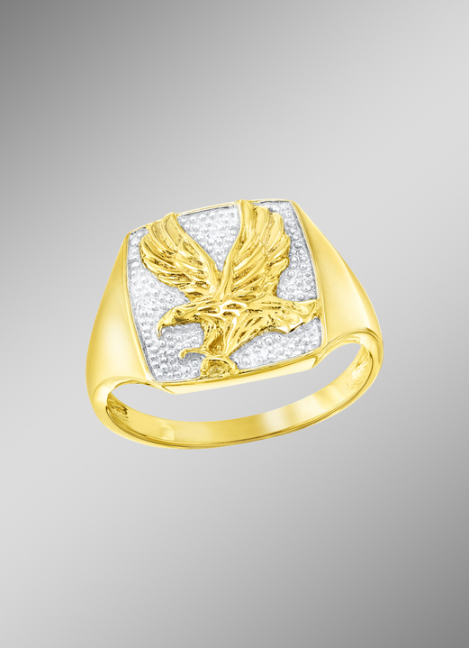 Ringe - Herrenring Adler mit 3 Diamanten, in Größe 180 bis 240, in Farbe  Ansicht 1