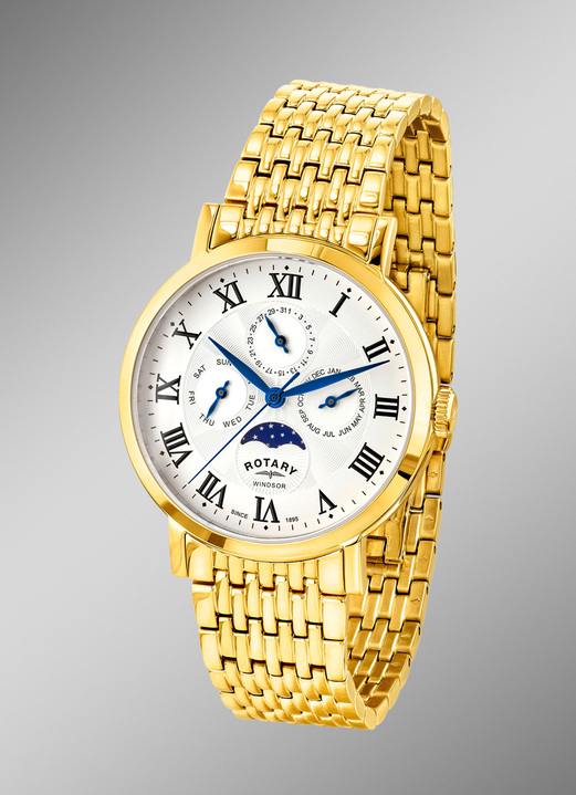 - Herrenuhr mit goldplattiertem Edelstahlbandgehäuse , in Farbe GOLD Ansicht 1