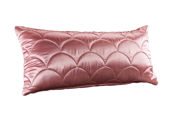 Tagesdecken - Edel glänzende Tagesdecke und Kissenbezüge mit Steppung in Muscheloptik, in Größe 873 (für Einzelbett, 135x210 cm) bis 924 (1 Kissenbezug, 40 x 80 cm), in Farbe ROSA Ansicht 1