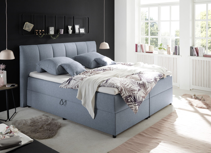 Polsterbetten - Polsterbett mit Bettkasten, in Farbe PASTELLBLAU